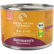 Bio Ente mit Kartoffeln und Bananenchips 200g Gluten-getreide- laktosefrei Katze Nassfutter Herrmann