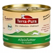 Bio Hähnlein 200g Glutenfrei Katze Nassfutter Terra-Pura